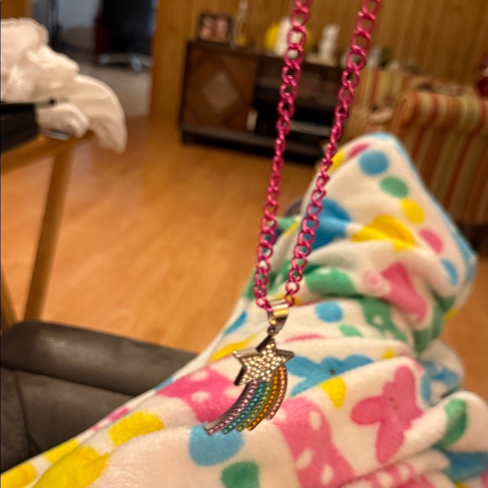 Rainbow Shooting Star Necklace For Kids